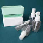 Green Travel Sub-Bottle Dispenser with Pump & Spray Bottles for Toiletries - Image 4