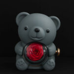 Grey Teddy Bear With Eternal Rose Gift Box | Romantic Premium Gift for Her & Couples - Image 3