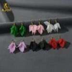 Luxury Multi-Petal Floral Drop Kati Earrings | Handcrafted Matte Finish Statement Earrings in Elegant Pastel & Bold Shades. - Image 7