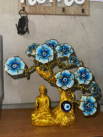Buddha Tree Showpiece with Evil Eye Flowers for Home & Office Decor - Image 5