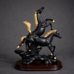 Running Horse Showpiece with Gold Accents for Home, Office & Living Room Decor - Image 2