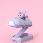 purple Mini Folding LED Night Light Cute Cartoon Desk Lamp for Kids & Bedside
