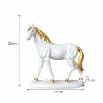 White Horse Showpiece for Home Decor with Gold Finish - Image 5