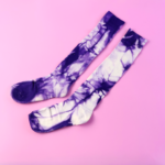 Purple & White Tie-Dye Long Socks (1 Pair) - Image 7