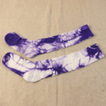Purple & White Tie-Dye Long Socks (1 Pair) - Image 3