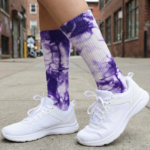 Purple & White Tie-Dye Long Socks (1 Pair) - Image 4