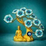 Buddha Tree Showpiece with Evil Eye Flowers for Home, Office & Pooja Decor - Image 4