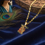 Radha Krishna Devotional Pendant with Designer Chain