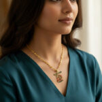 Radha Krishna Devotional Pendant with Designer Chain - Image 2