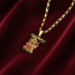 Radha Krishna Devotional Pendant with Designer Chain - Image 3