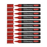 Refillable Permanent Marker Pens Red Ink (10 Pcs) – Bullet Tip, Multi-Surface - Image 6