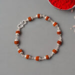 Silver Finish Rudraksha Bead Bracelet for Spiritual Daily Wear
