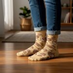 Beige Paisley Printed Fashion Socks (1 Pair) - Image 6