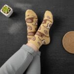 Beige Paisley Printed Fashion Socks (1 Pair) - Image 3