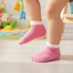 Pink & White Soft Ankle Socks for Kids (1 Pair) - Image 3