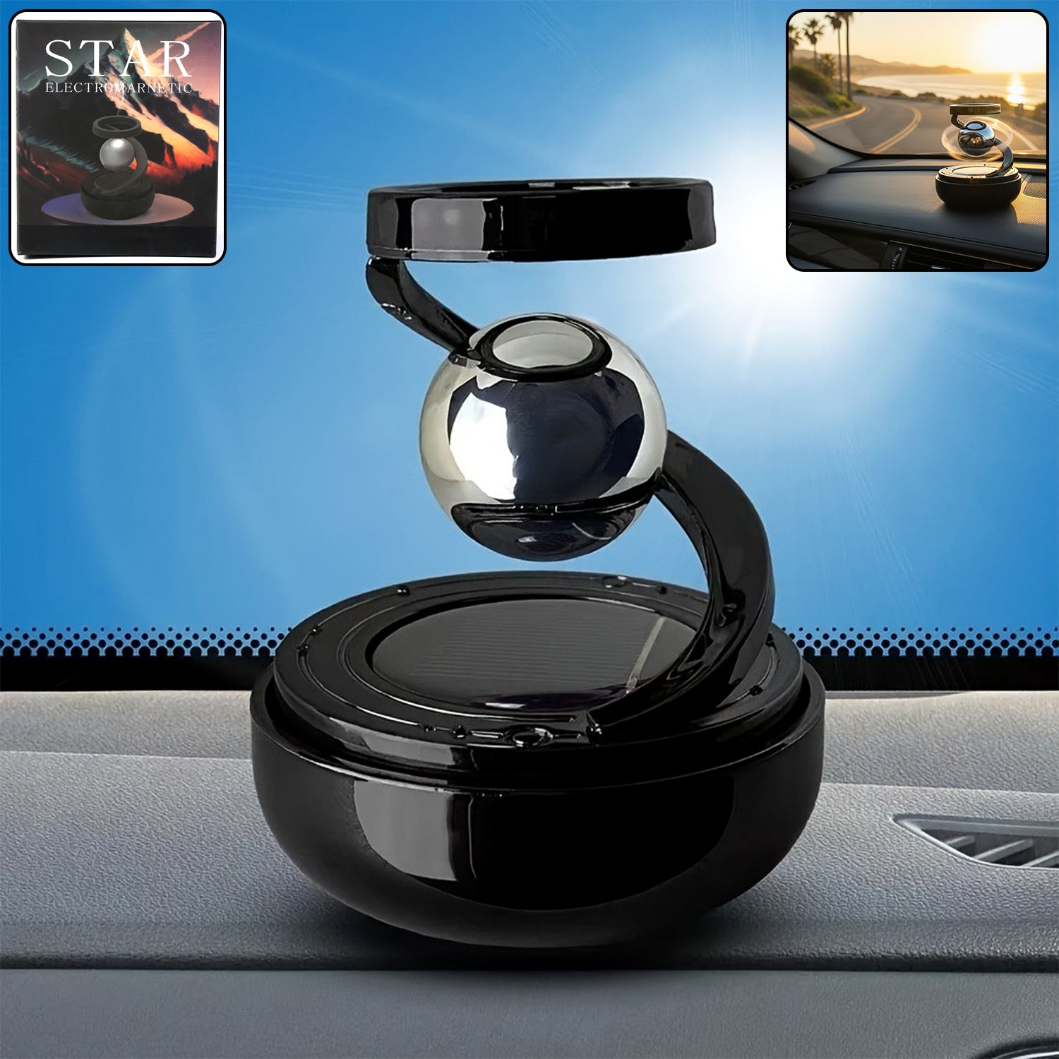 Solar-Car-Air-Freshener-01.jpg Premium Solar-Powered Rotating Car Air Freshener (1 Pc) - Image 1