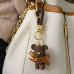 Cute Brown Teddy Bear Keychain with Braided Strap Bag Charm - Image 5