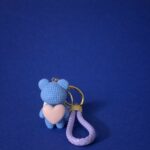 Cute Blue Teddy Bear Keychain with Heart | Bag, Purse & Key Holder Charm