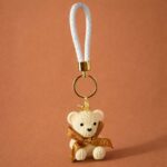 Cute White Teddy Bear Keychain with Bow | Bag, Purse & Key Holder Charm - Image 2