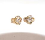 Gold Plated AD Bali Filigree Dangle Huggie Hoop Earrings kan ki Bali Combo Pack of 2 - Image 3