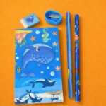 Boys Cartoon Stationery Set with Notebook, Pencils, Eraser & Pouch - Image 3