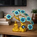 Buddha Tree Showpiece with Evil Eye Flowers for Home, Office & Pooja Decor - Image 3