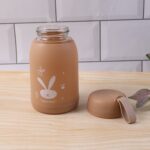 Cute Bunny Print Glass Drinking Brown Bottle (330ML / 1 Pc) - Image 7