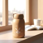 Cute Bunny Print Glass Drinking Brown Bottle (330ML / 1 Pc) - Image 8