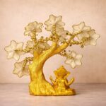 Golden Ganesha White Tree Showpiece with Evil Eye for Home Decor & Gift - Image 3