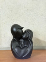 Black Couple Figurine with Heart | Modern Romantic Home Decor Showpiece - Image 5
