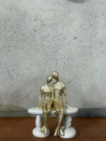 Golden Couple Sitting Figurine Showpiece for Home Decor & Gift - Image 4