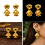 Traditional Gold Plated Jhumka Earrings for Women - Image 3