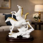 Running Horse Showpiece with Gold Accents for Home, Office & Living Room Decor - Image 5