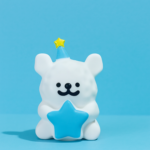 Cute White Bear Holding Blue Star – Adorable Mini Desk Decor | Kids Gift Figurine - Image 2
