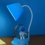 Blue Astronaut Moon LED Table Lamp, USB Rechargeable Kids Night Light - Image 5