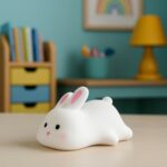 Cute Soft Bunny Night Light for Kids – Warm Glow Silicone Animal Bedside