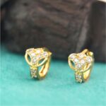 Gold Plated AD Bali Filigree Dangle Huggie Hoop Earrings kan ki Bali Combo Pack of 2