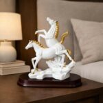 Running Horse Decorative Showpiece with Gold Accents for Home & Office Decor - Image 5