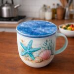 Blue Glitter Resin Tea Coaster Round Sparkle Cup Coaster for Table Decor (MUG NOT INCLUDED) - Image 2