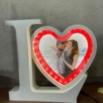 Love Heart LED Photo Frame and mirror with Red Light for Couples & Romantic Gifting - Image 5