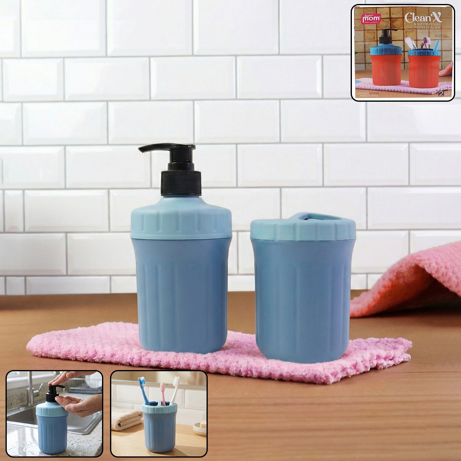 db816609-d761-4ddc-a2a7-1785e02097b3.jpg Multipurpose Soap Dispenser with Utility Holder (1 Set) - Image 1