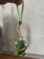 Cute Green Teddy Bear Keychain with Bow | Bag, Purse & Key Holder Charm - Image 5