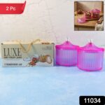 Plastic Luxury Transparent Dry Fruit Storage Jars  (2 Pc) - Image 2