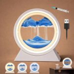 White LED Sand Art Motion Lamp with Ring Light for Home & Bedroom Decor - Image 4