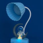 Blue Astronaut Moon LED Table Lamp, USB Rechargeable Kids Night Light - Image 3