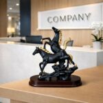 Running Horse Decorative Showpiece with Gold Accents for Home & Office Decor - Image 2