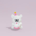 Cute Bear Holding Cake Mini Figurine – Adorable Kids’ Desk & Room Decoration - Image 3