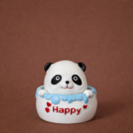 Cute White Panda Happy Desk Decor Showpiece for Kids Room & Office Table - Image 3