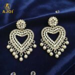 Heart-Shaped Pearl Drop Earrings For Women And Girls - Image 3
