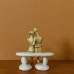 Golden Couple Sitting on Bench Showpiece for Home Decor & Romantic Gifting - Image 3